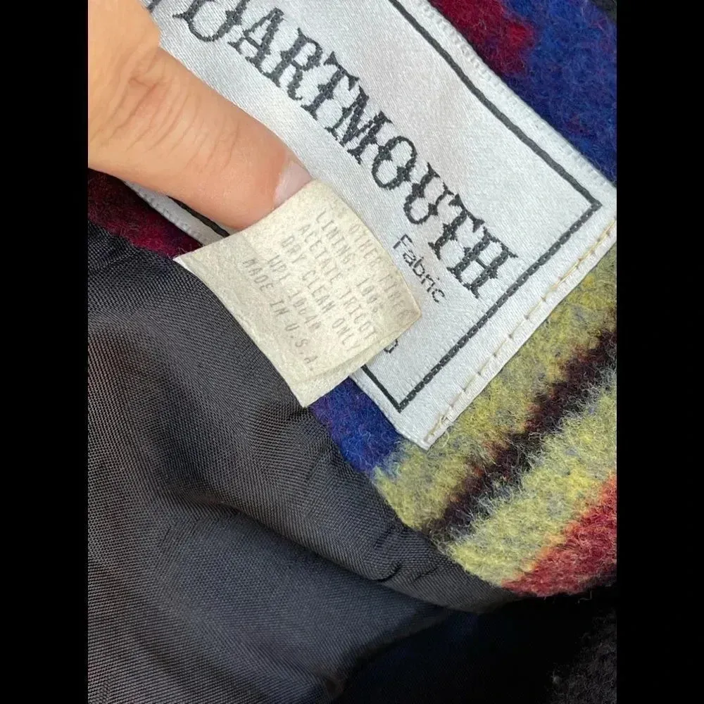 LADY SUZETTE Vintage Wool Dartmouth Fabric Southwestern Native Jacket Coat XL Blue - Image 6