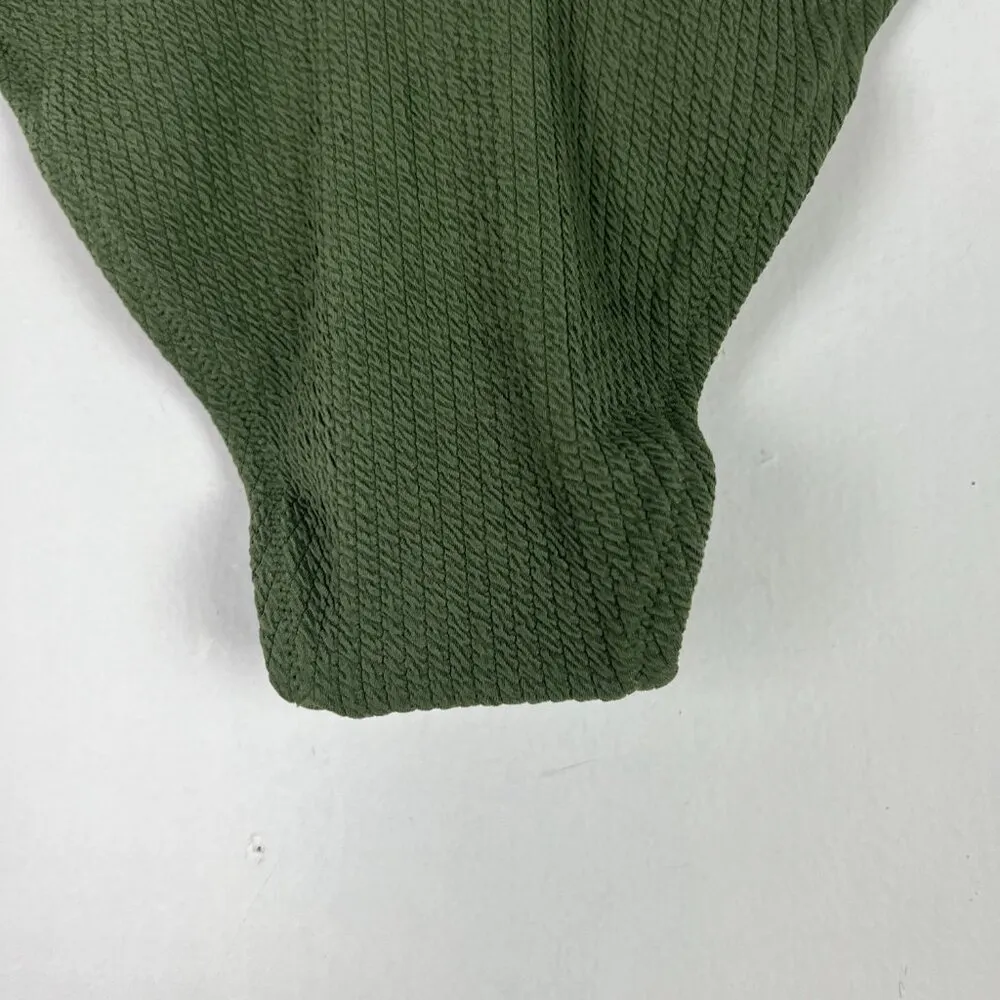 NWT J. Crew Textured Curved Waist Cheeky Bikini Bottom Green Size Medium M NEW - Image 11