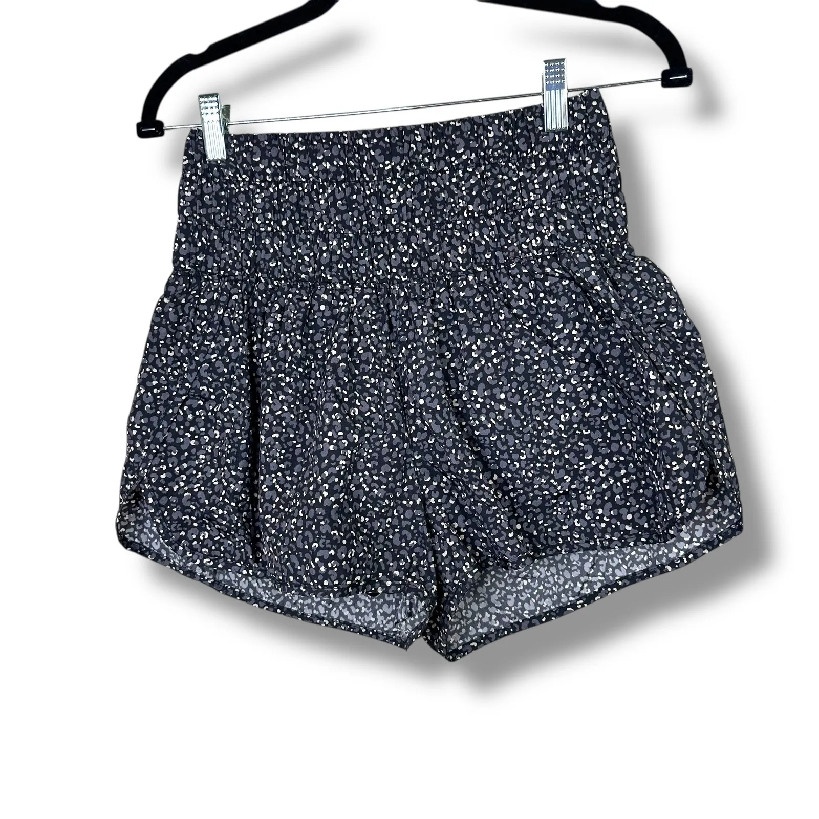 Free People Movement Black Printed Leopard The Way Home High Waist Shorts Medium - Image 2