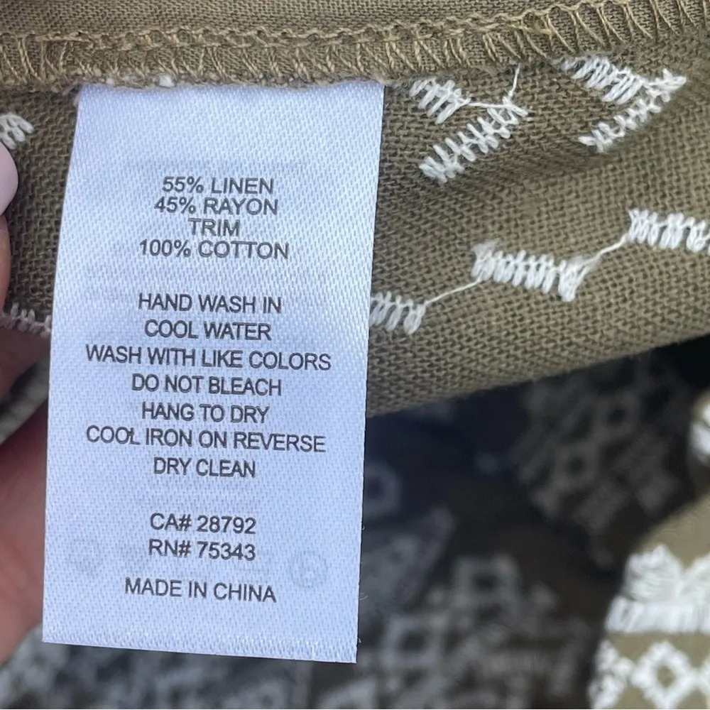 House of Harlow 1960 x Revolve linen embroidered shorts & crop top matching set Green Size M - Image 7