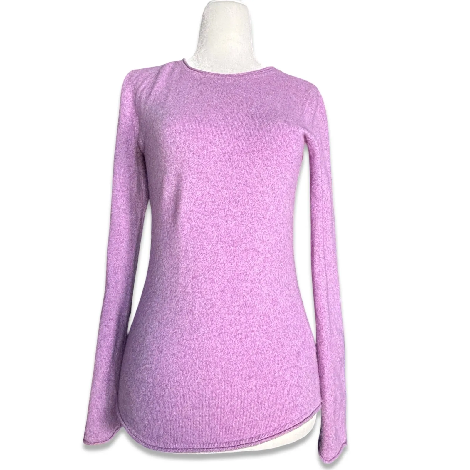 Saks Fifth Avenue Cashmere Roll Neck Sweater Pastel Lilac Small Luxury Knitwear - Image 13