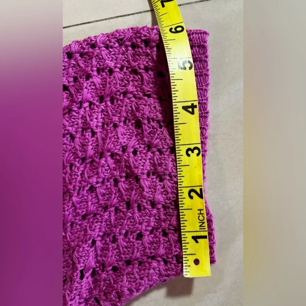 Catherines womens  crochet open cardigan sweater orchid pink elbow sleeve 3X - Image 6