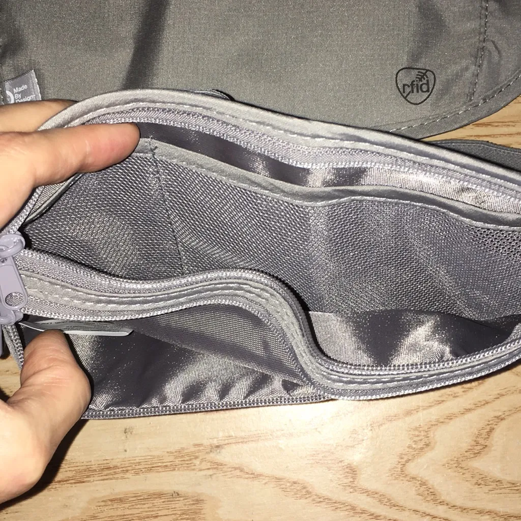 New Gray Belt Wallet RFID Blocking Soft Fit to 38” Traveling Concerts Etc - Image 5