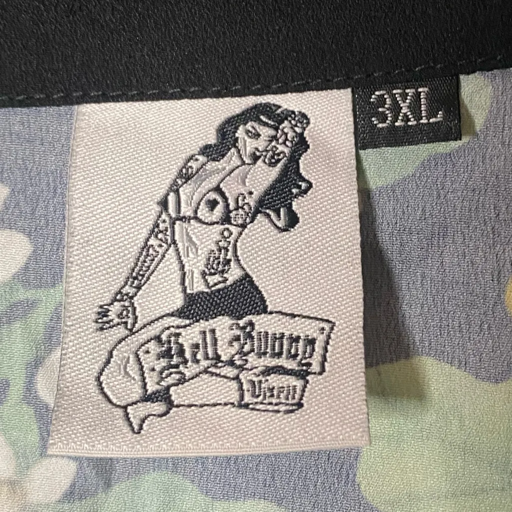 HELL BUNNY 3XL LEMON PRINT
RETRO PINUP BUTTON UP
BLOUSE BLACK PLEATED
CUFFS - Image 8