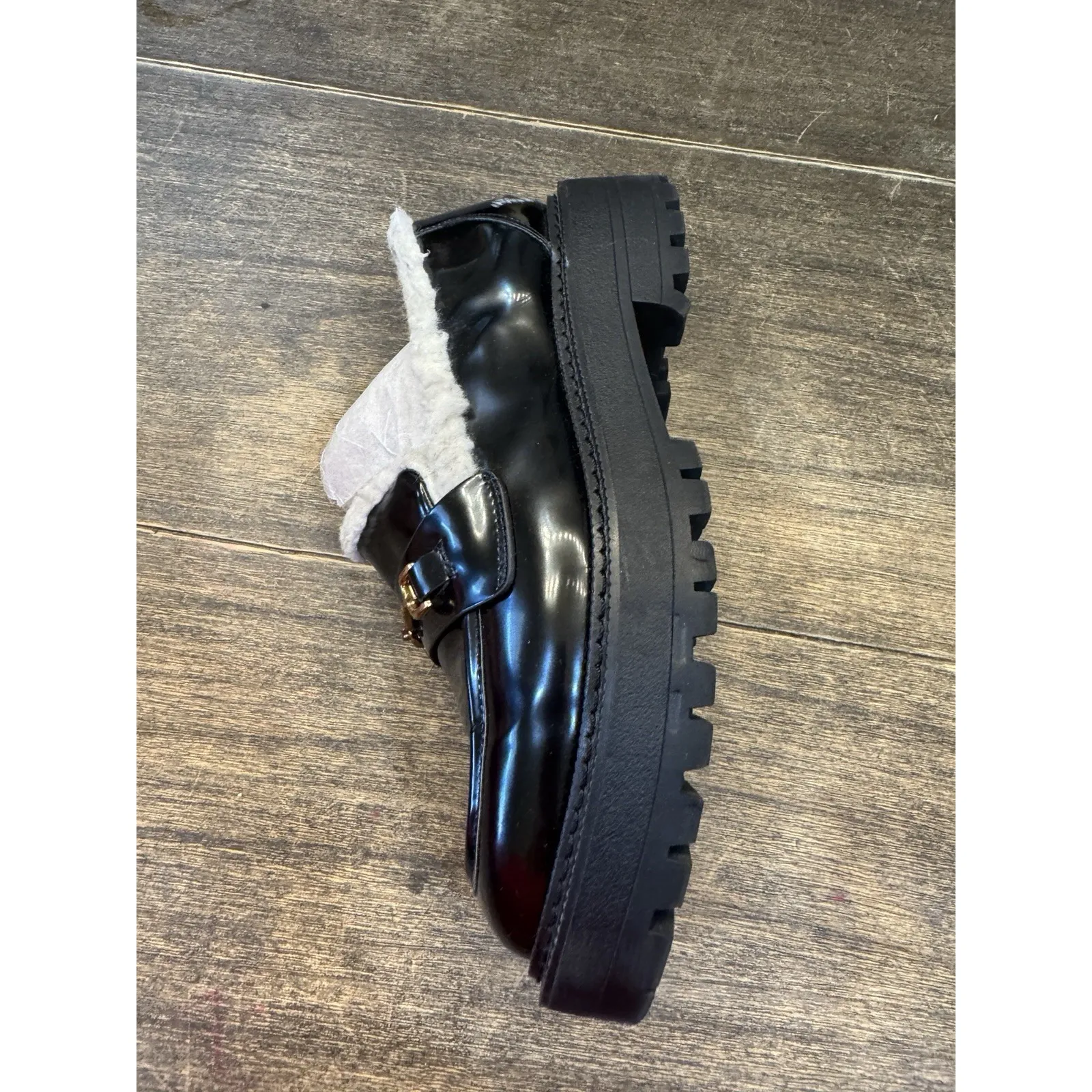 Steve Madden Lando F chunky black loafer 7.5 Slip-on Gothic‎ Funk Y2K - Image 3