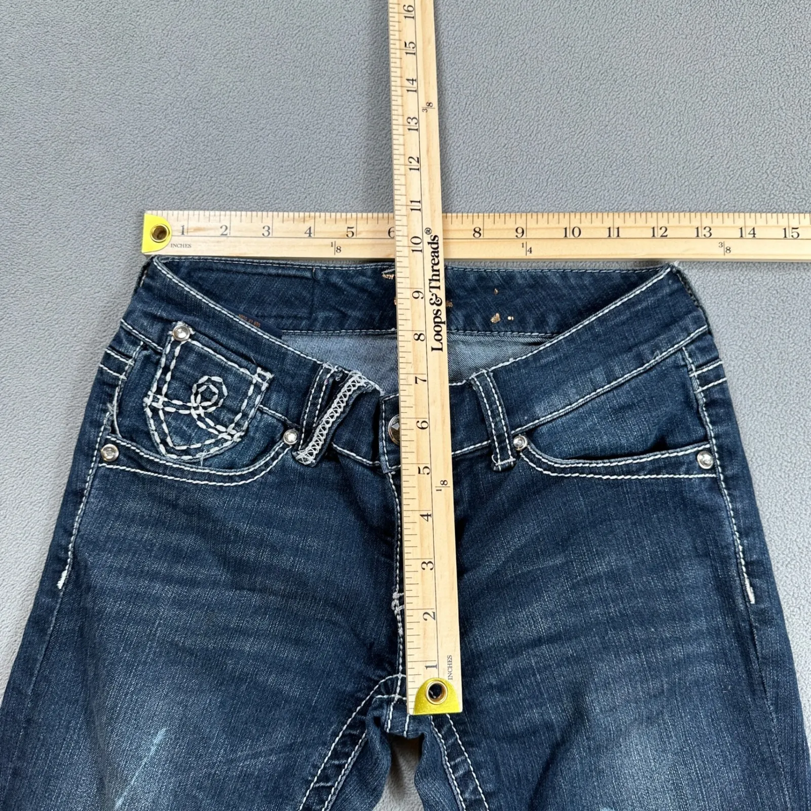 Vintage Seven 7 For All Mankind Jeans Women 25 Flared Bootcut Embellished Denim - Image 4