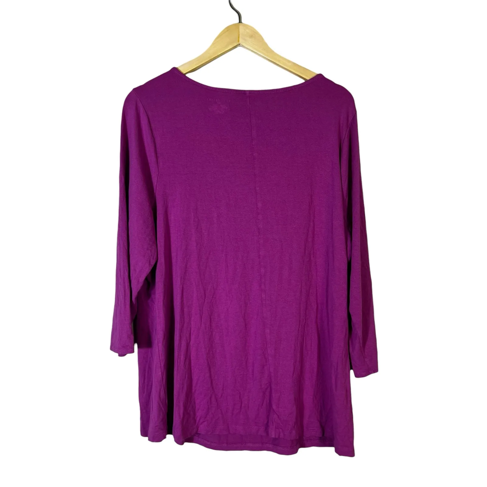 Lane Bryant Asymmetric Pleated Long Sleeve Top Size 18/20 Purple Minimalist Chic - Image 4