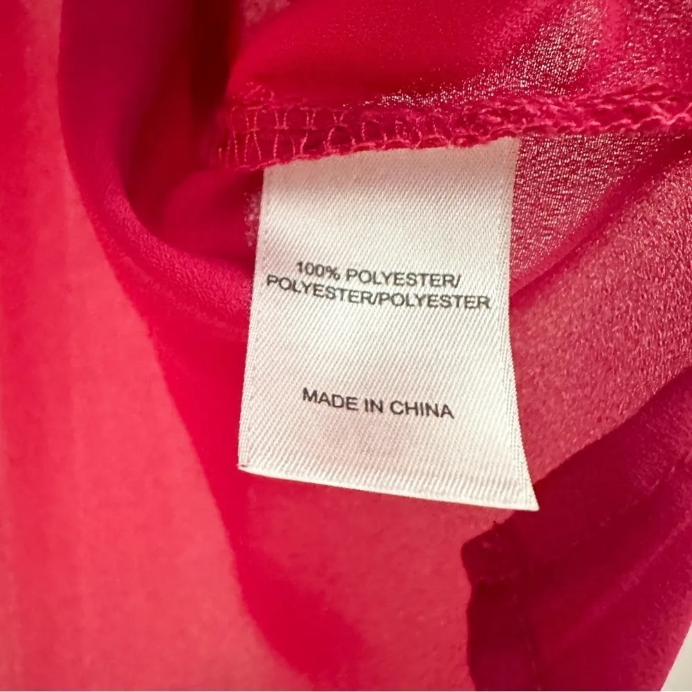 Adrianna Papell Sheer Sleeveless Chiffon Top Fuchsia sz Small - Image 4