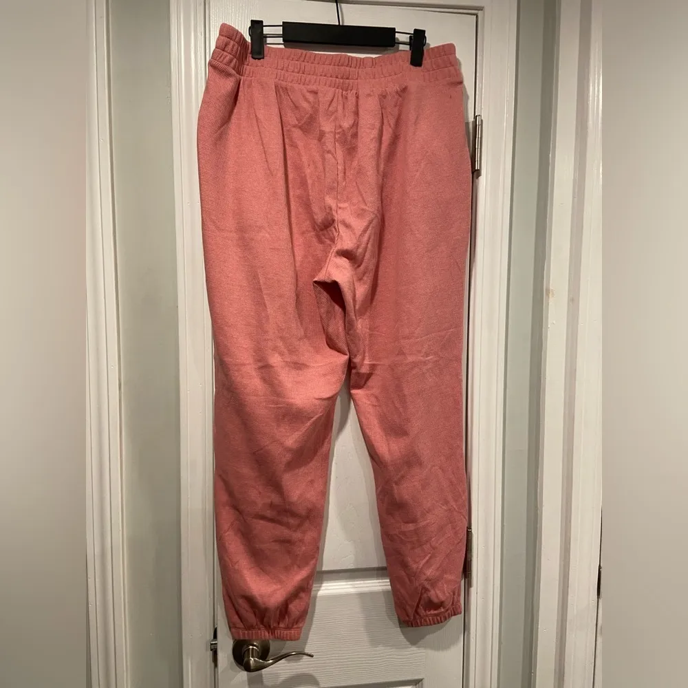 NWOT Old Navy Size L Pink Waffle Knit Elastic Waist Joggers Soft Lounge Pants - Image 5