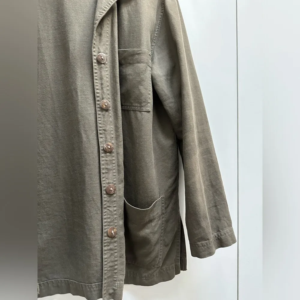 Chicos green linen chore coat size small / Chicos size 0 - Image 4