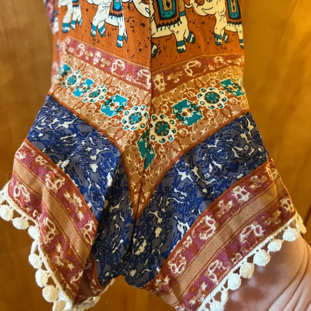 Xhilaration Romper Elephant Asian Flair Accents Elephants Size Small NWT - Image 8