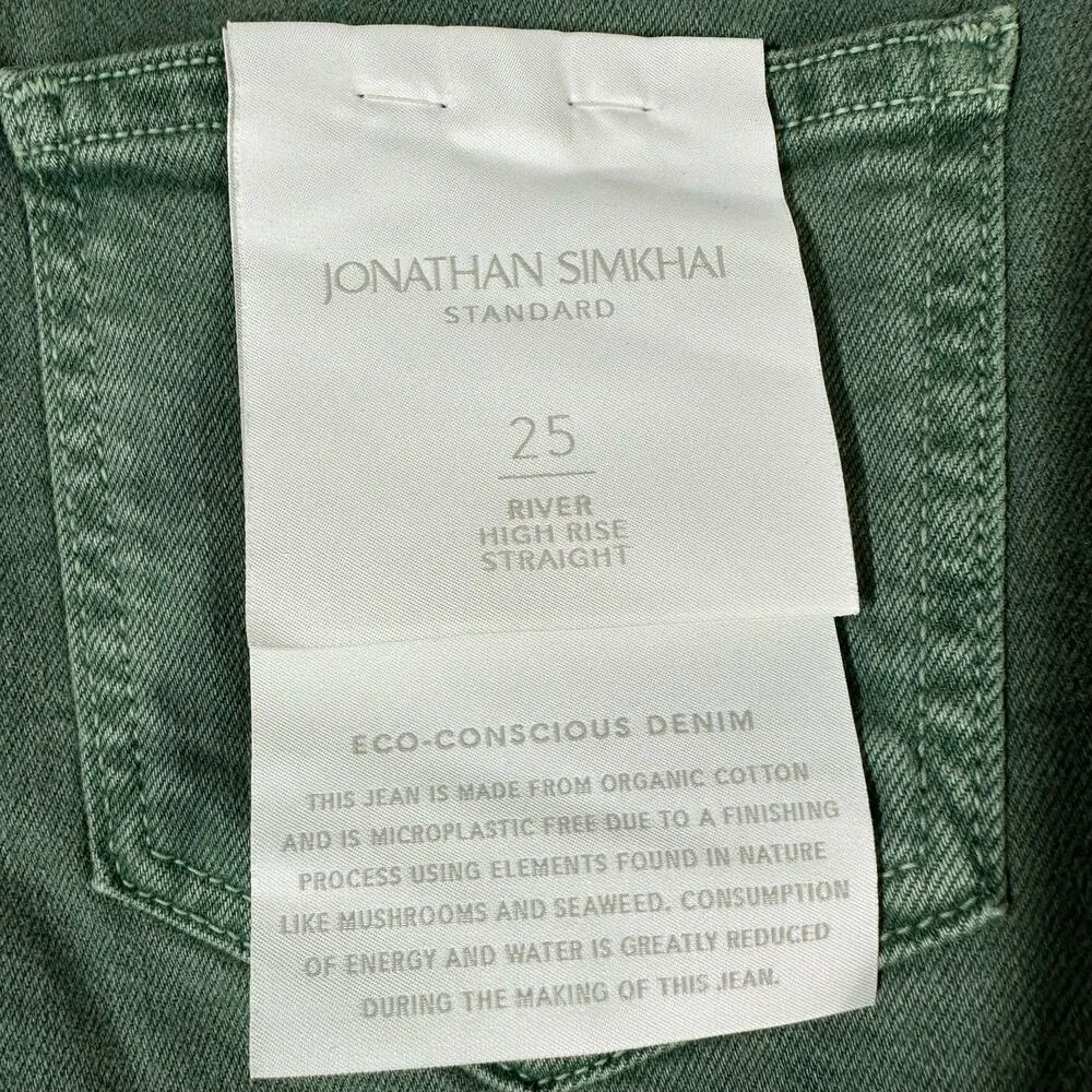 JONATHAN SIMKHAI STANDARD River High Rise Straight Size 25 Jade - Image 14