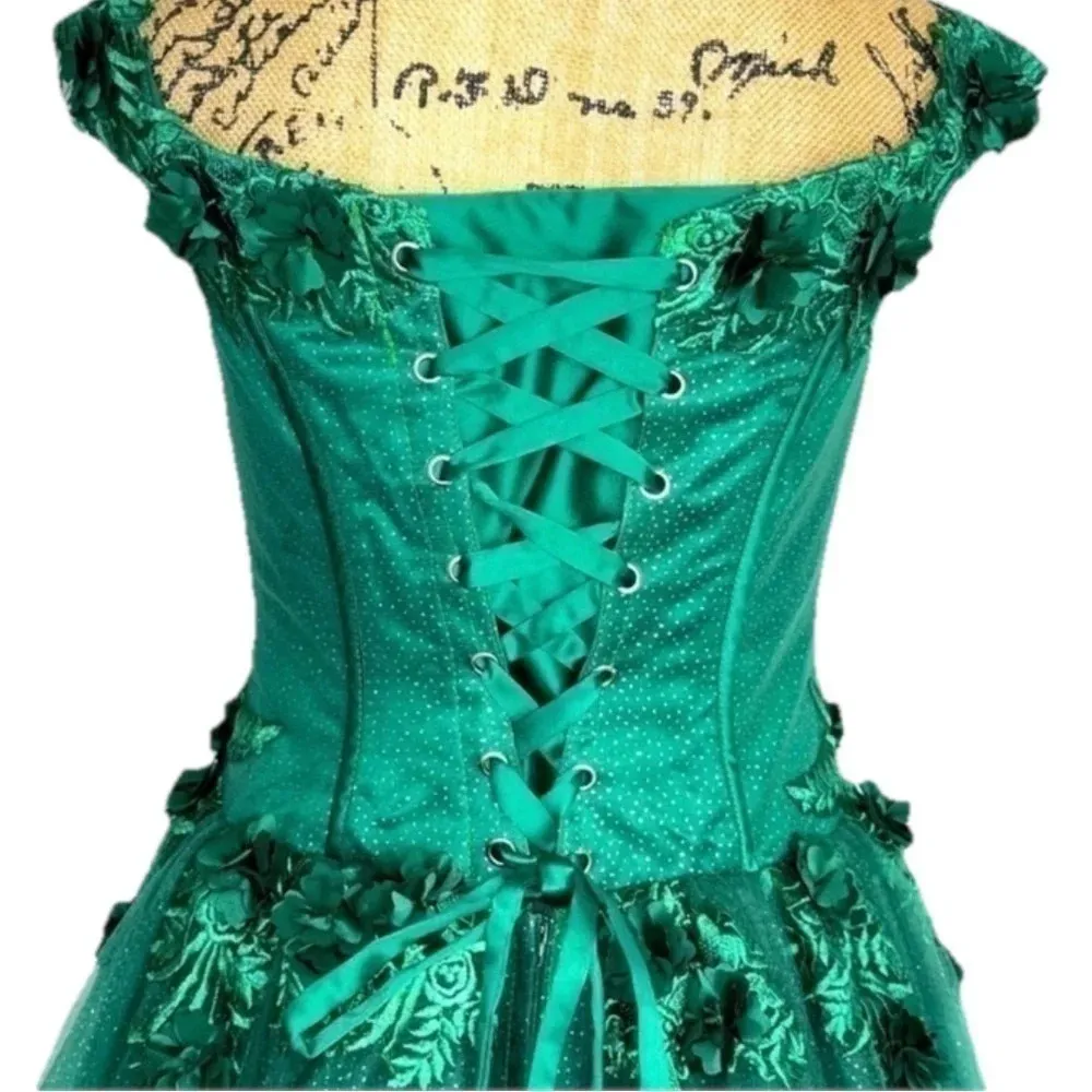 Sparkly Hunter Green Prom/ Quinceañera Dress Size 8 - Image 10