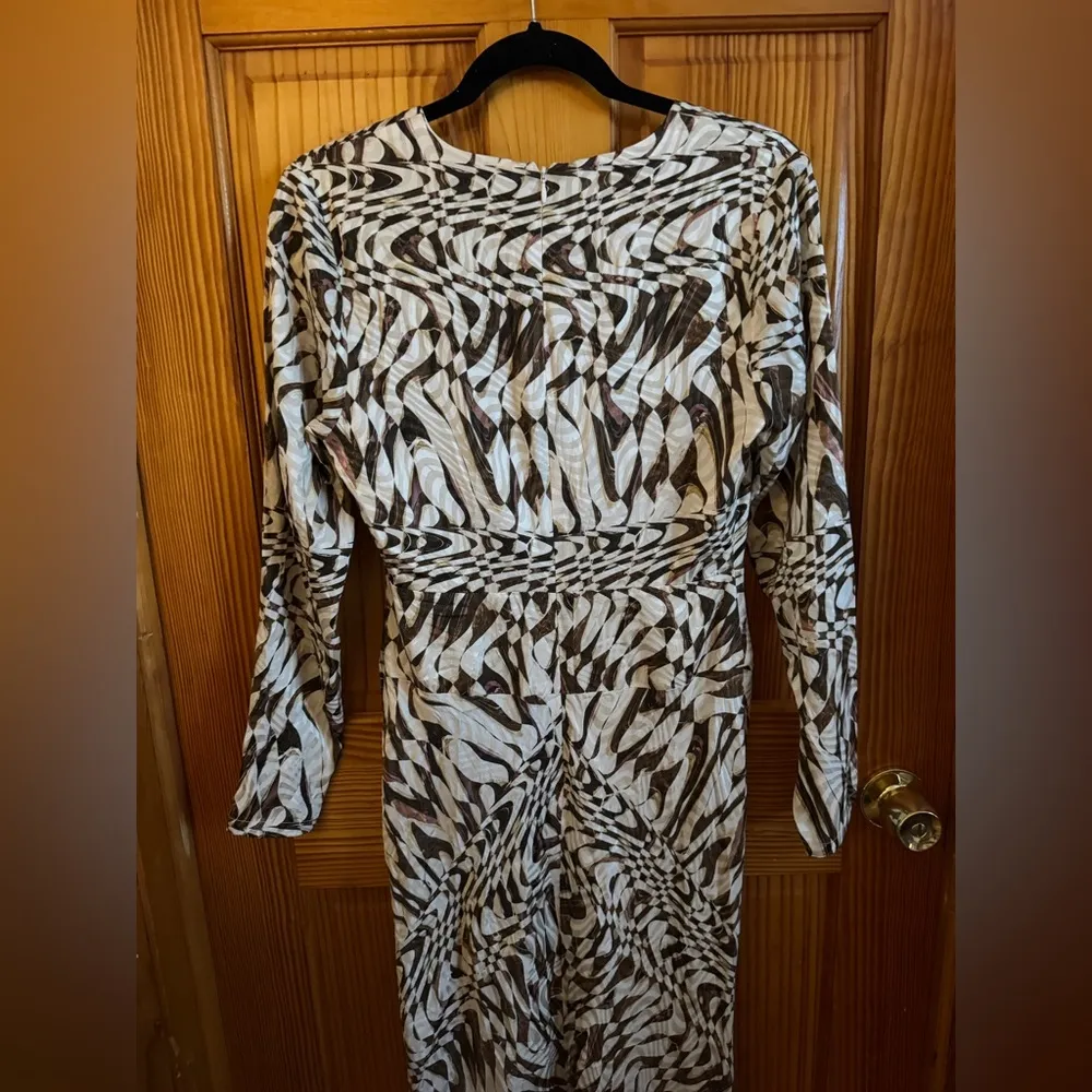 Aiifos 100% Silk Midi dress Brown - Image 9