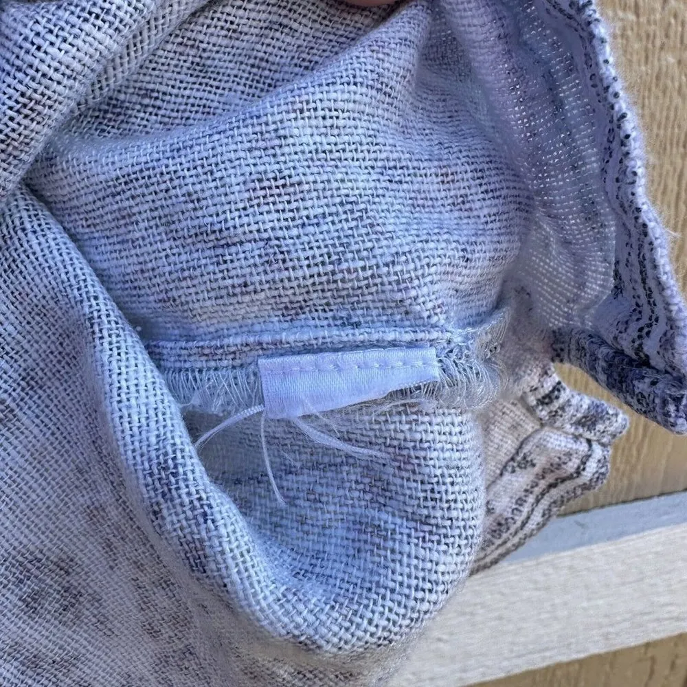 Pure J. Jill 3/4 Sleeve Blouse Women’s Size Large Blue Boho Paisley Hemp Cotton - Image 5