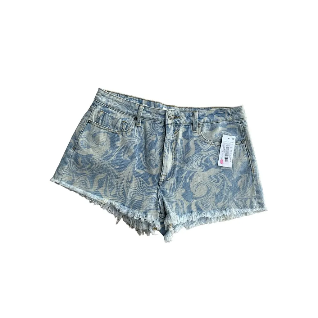 VIGOSS Women's Denim High Rise Swirl Jean Shorts Size 32 NEW - Image 2