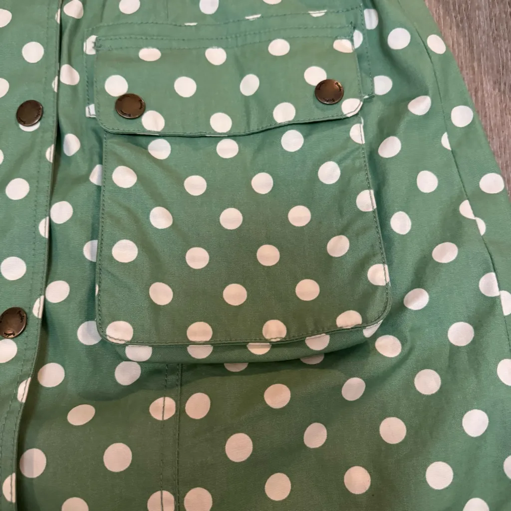 Boden Green Polka Dot Hooded Coat Size 4 - Image 4