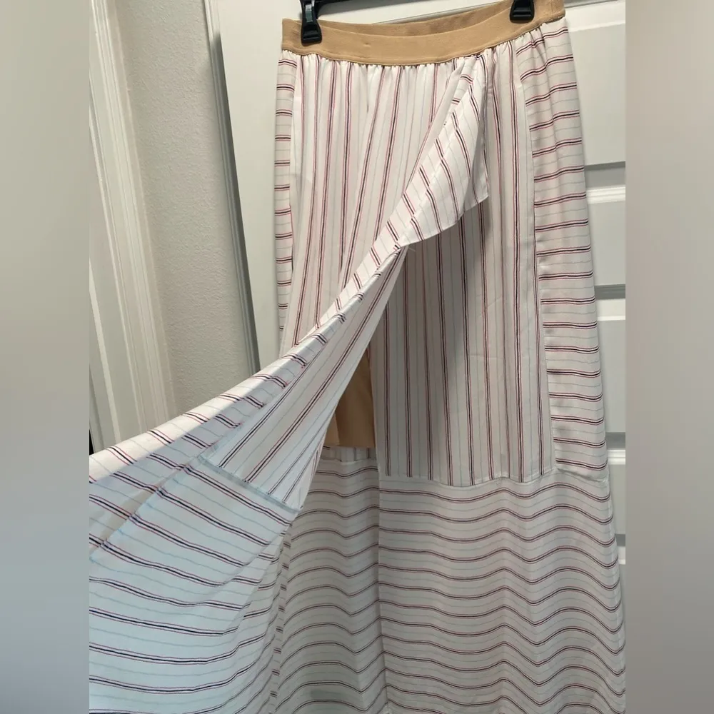 BCBGMAXAZRIA New  White Striped Maxi Skirt - Image 11