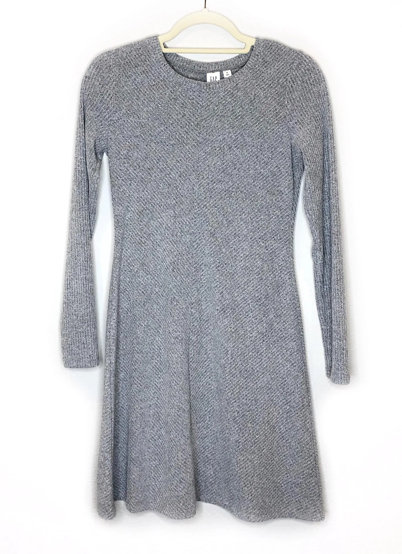 Ribbed Knit Sweater Dress Grey - Image 3