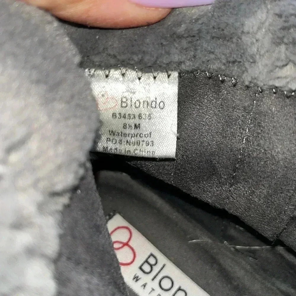 Blondo  Glade Ankle Boot 8.5‎ Sherpa Lined Suede Double Side Zipper Gray Winter - Image 9