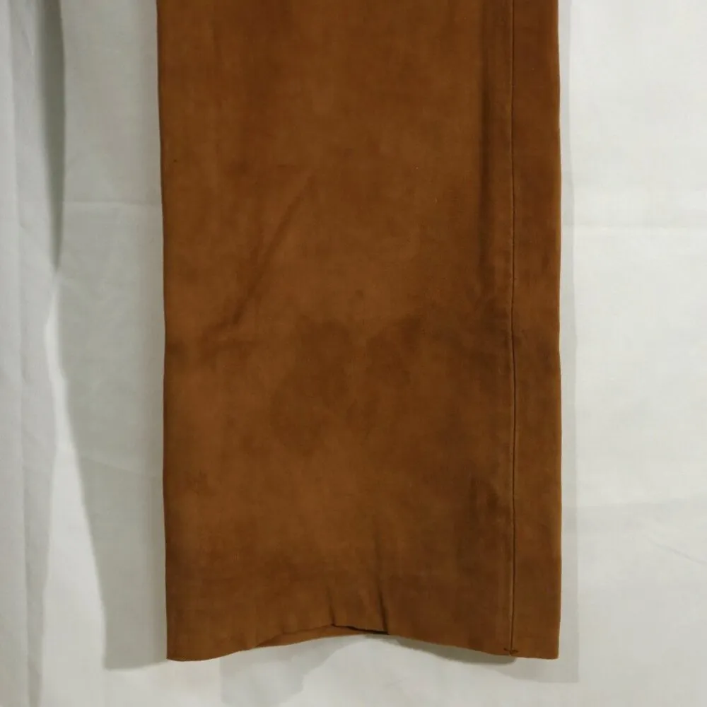 Vintage Old Gringo Suede Leather Pants — Brown, Bootcut, US 6 (33”) - Image 4