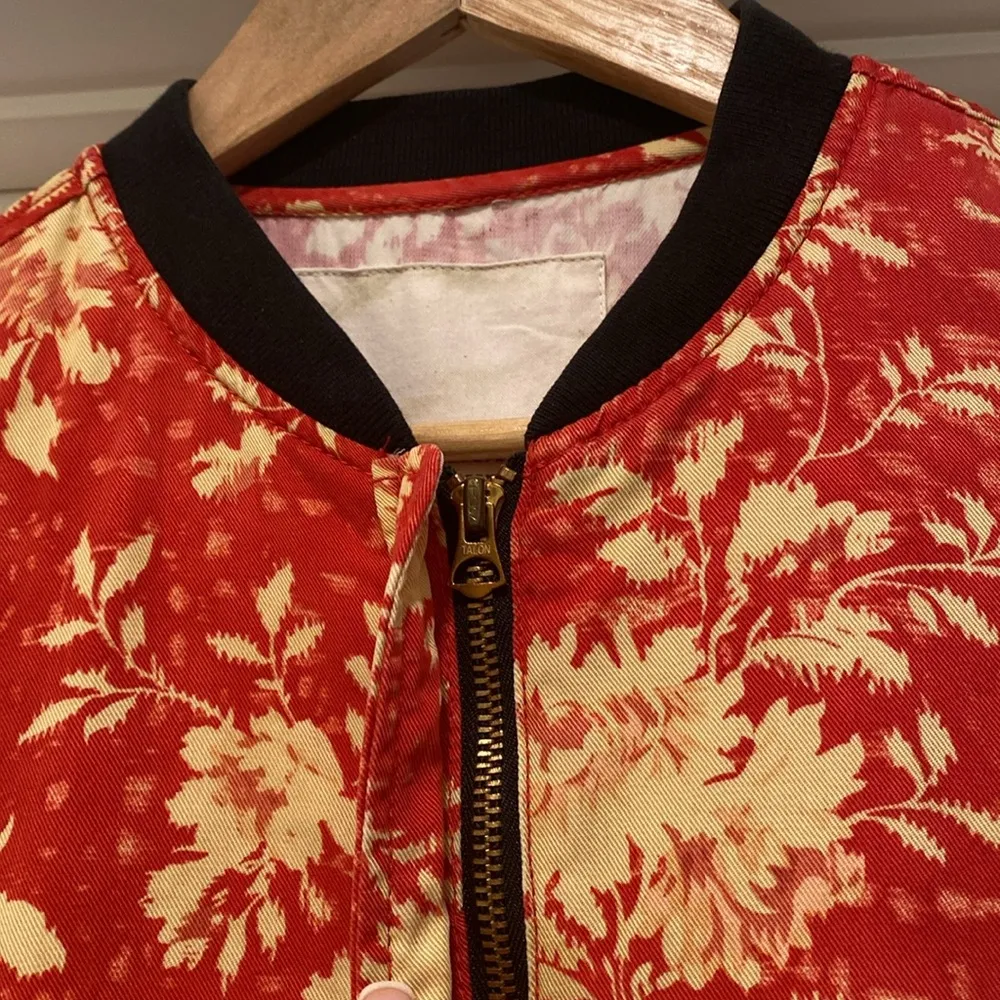 Denim & Supply Ralph Lauren floral cotton crepe Bomber jacket Size Medium - Image 4