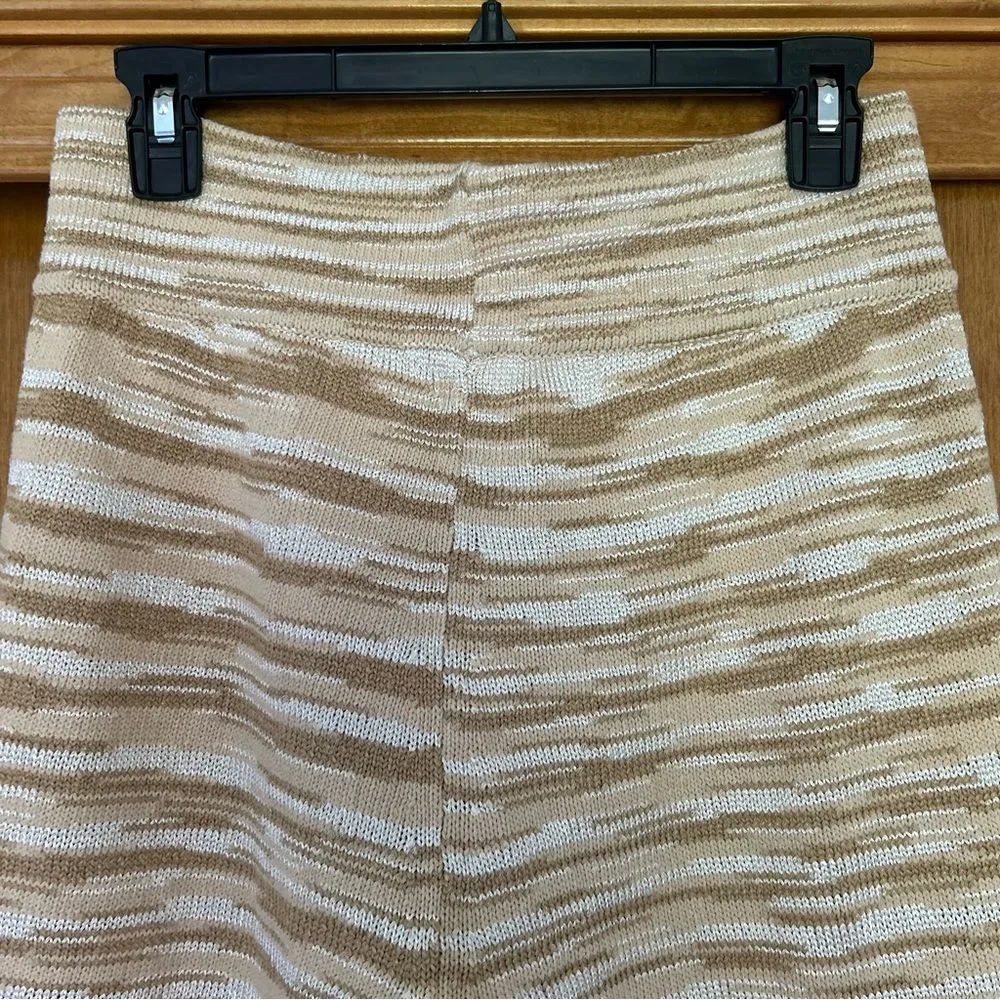 Veronica Beard Len Space-Dyed Knit Pants in Camel Multicolor Size Medium - Image 8