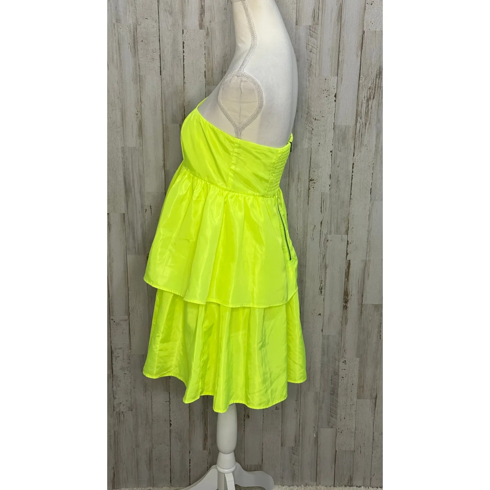 Crosby by‎ Mollie Burch Dabney Dress Small Yellow Strapless Party Cocktail - Image 3