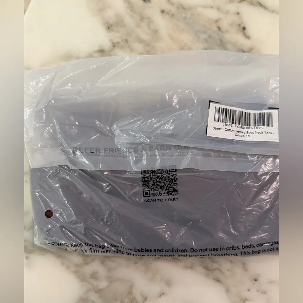 NWOT Quince Cocoa Brown Stretch Cotton Jersey Boat Neck Tank Size M - Image 3