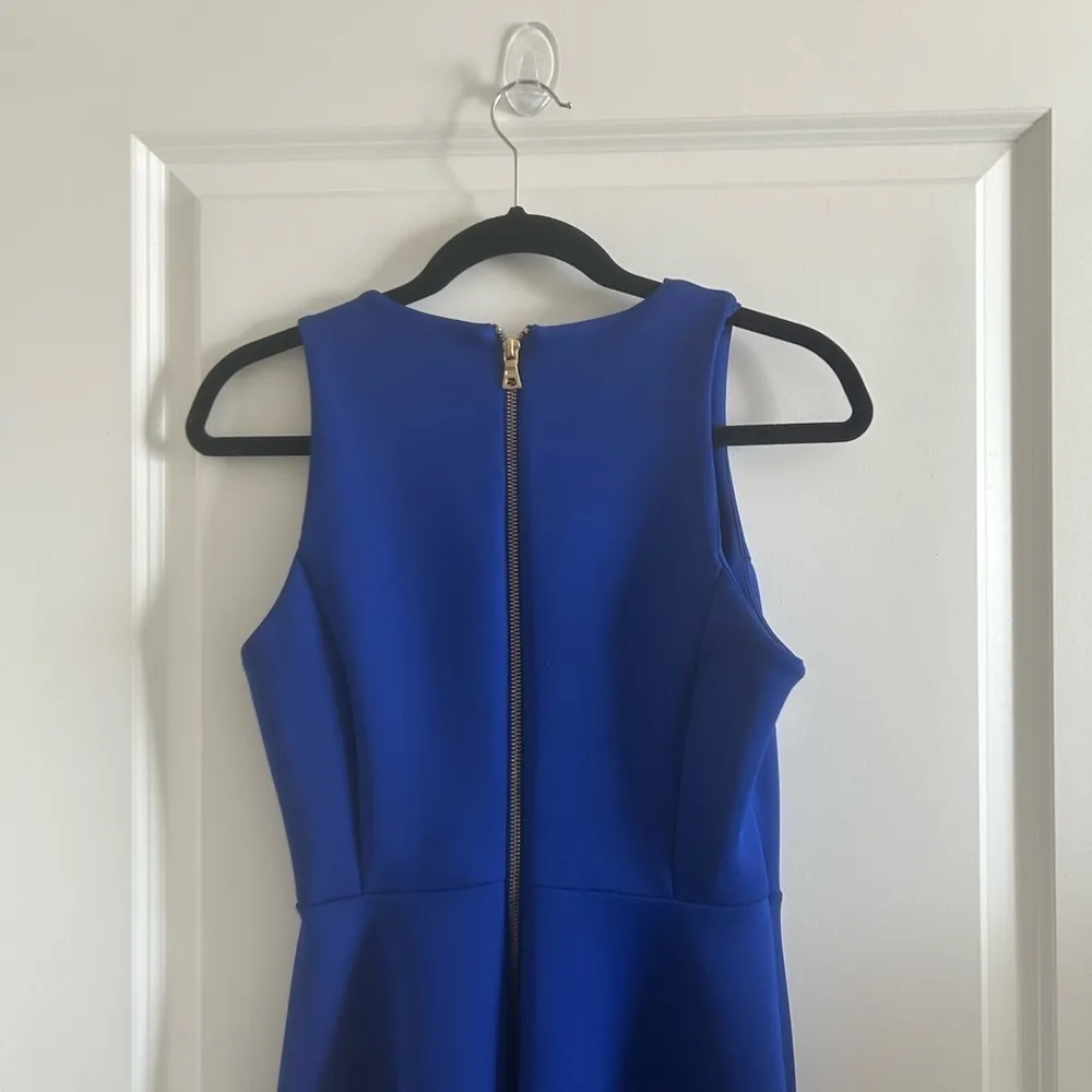 Milly Women’s Back Zip Sleeveless Round Neck Fit & Flare Midi Dress Blue… - Image 7