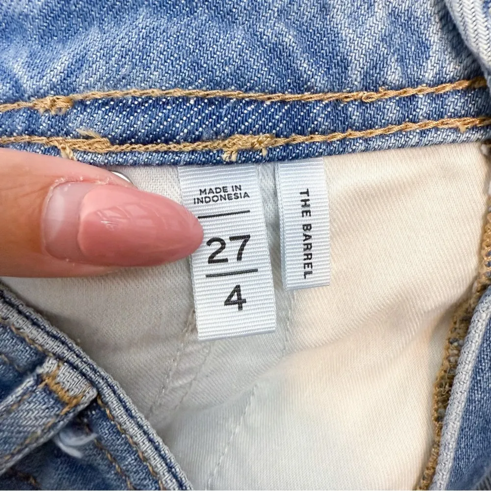 LOFT High Rise Barrel Jeans Light Vintage Indigo Size 27/ 4 - Image 11