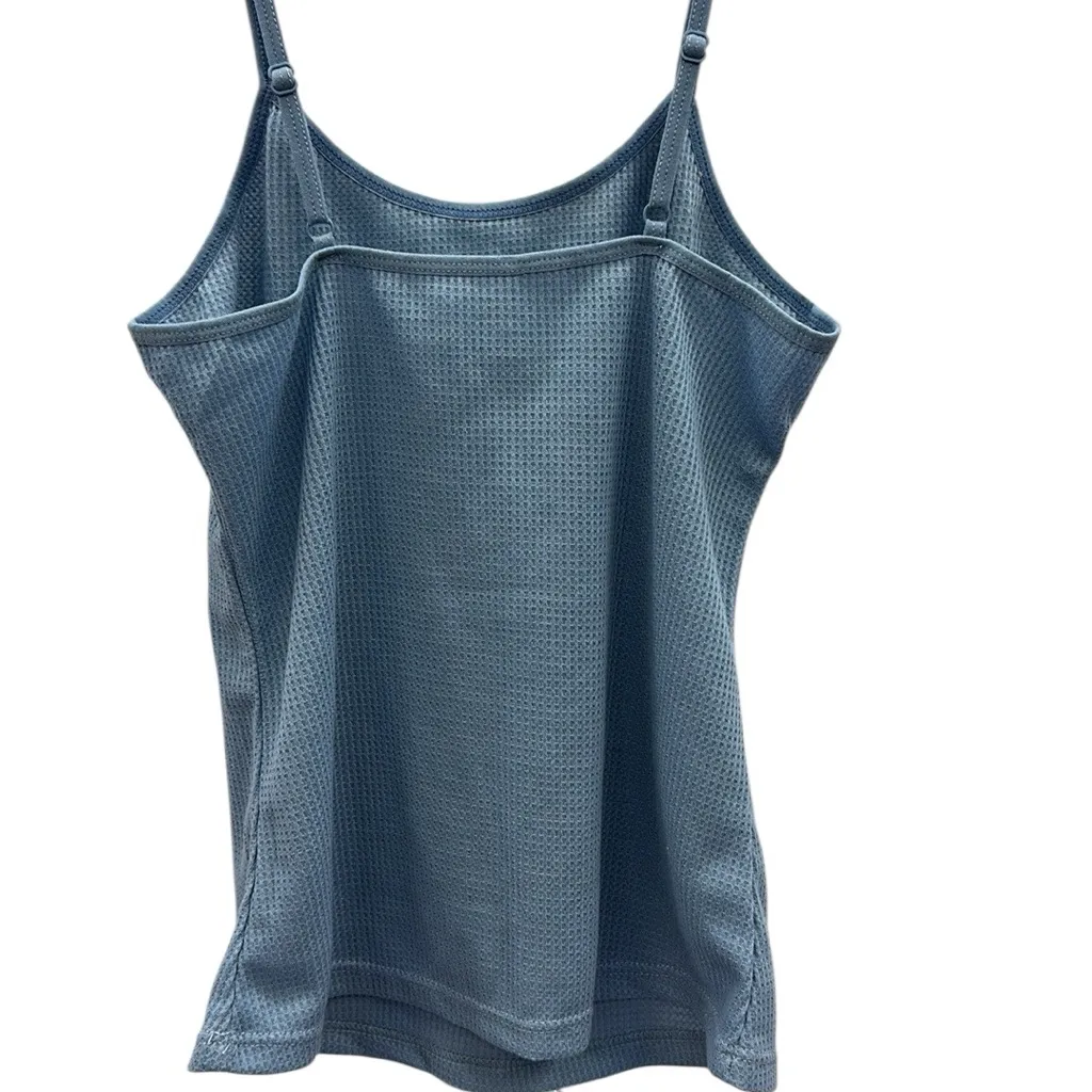 PJ Set Paris Blues Waffle Knit Adjustable Spaghetti Strap Tank and Shorts Small - Image 5