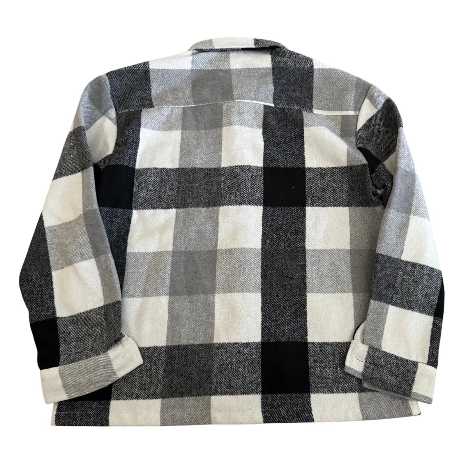 Women's Plaid Button Down Shacket in Gray, Size XL Gray - Image 2