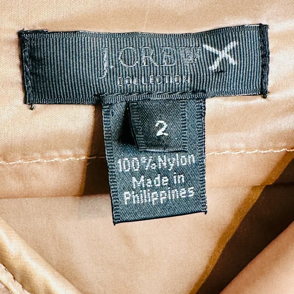 J. Crew Collection Women's Tan Camel Wispy Wind Rain Coat Jacket Size 2 - Image 10