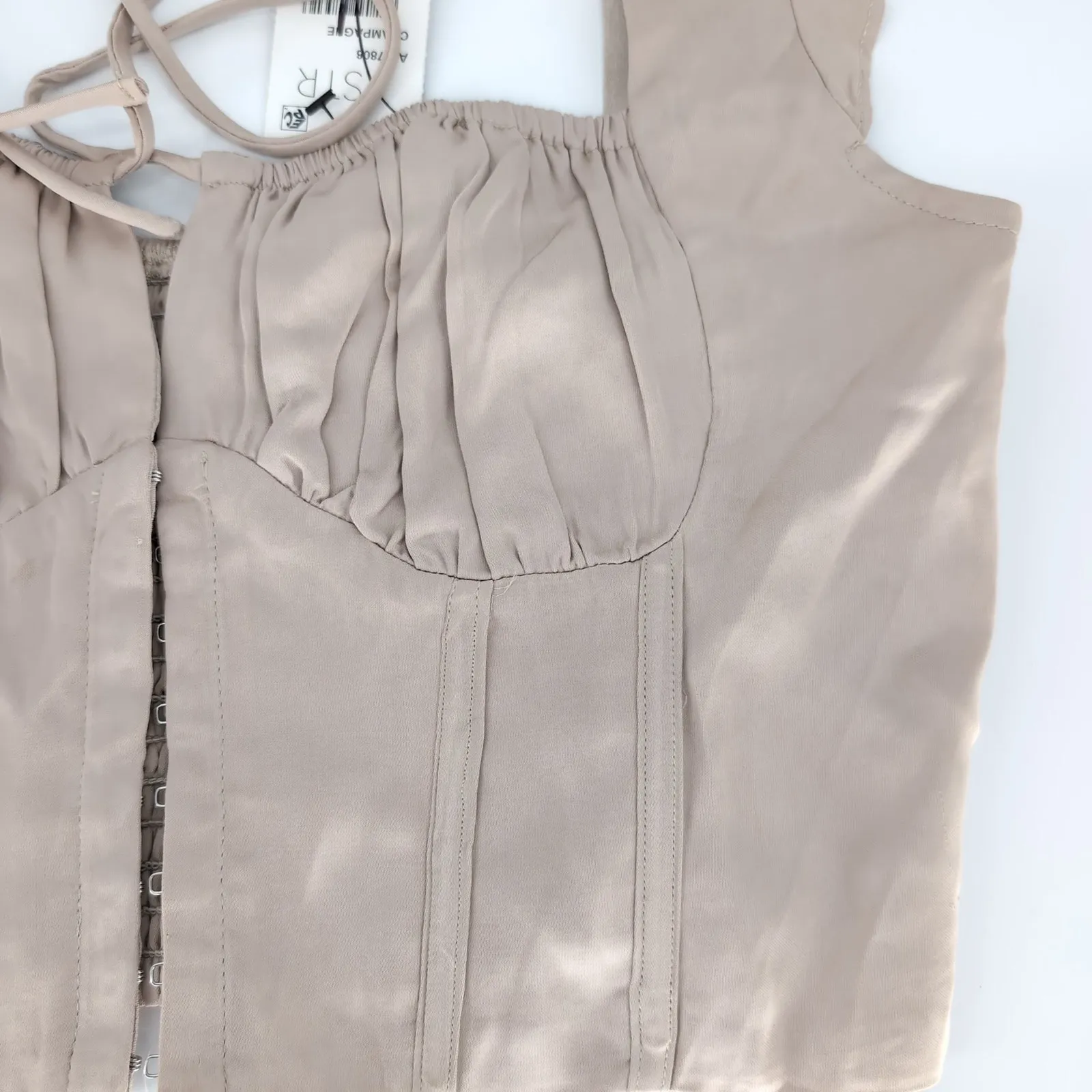 Astr the Label Milkmaid Cap Sleeve Champagne Color Top MSRP $65 - Image 13