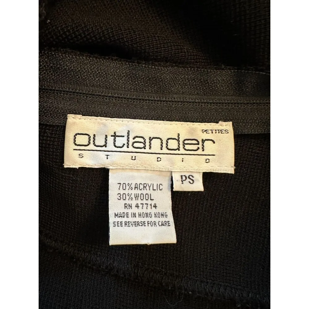 Vintage 1990’s “Outlander” Black Halter Dress Gold Sequins & White Pearls Small - Image 6