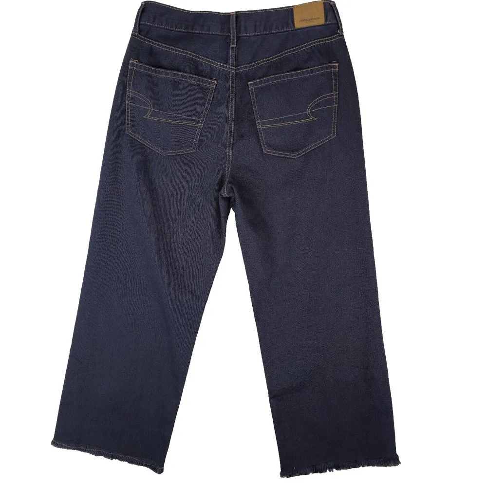 American Eagle Wide Leg Crop Capris Size 28 High Rise Button Fly - Image 2