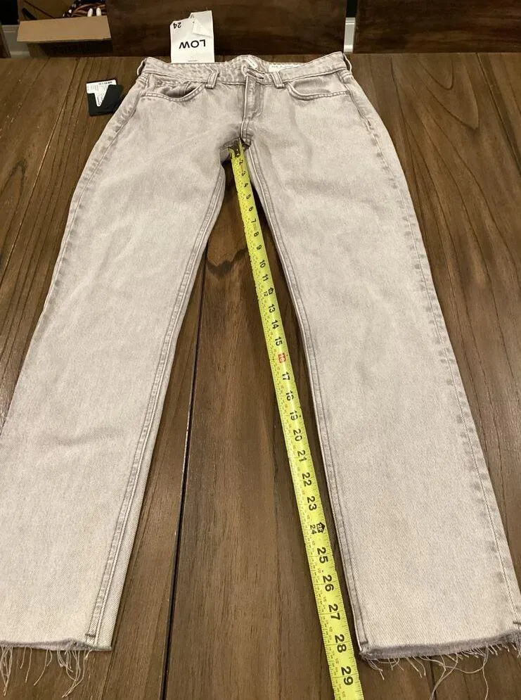 Rag & Bone Gray Dre Low Rise Slim boyfriend Raw Hem Jeans nwt 24 - Image 6