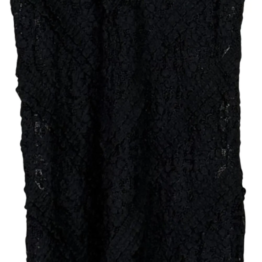 Free People Intimately Free Bodycon OpenKnit LaceDetail Slip Mini Dress XS Black - Image 12