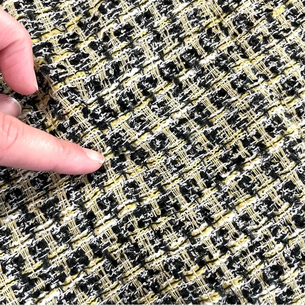 Ann Taylor Shimmer Tweed Pocket Shift Short Sleeve Dress Yellow Size 10 - Image 8