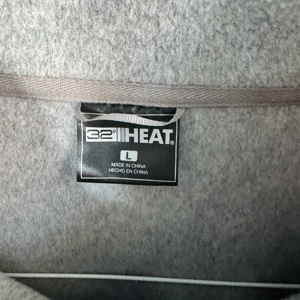 32 DEGREES HEAT Women’s Gray Full Zip Fleece Jacket Size L RN 165550 - Image 2