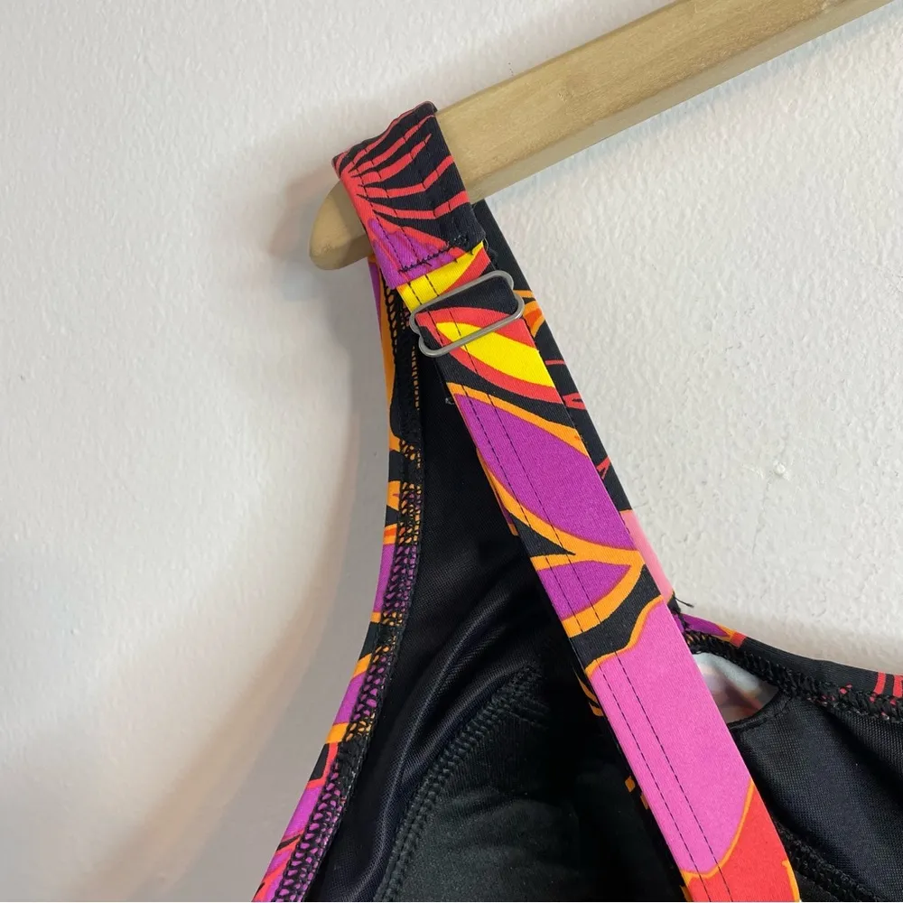 Lands'End  Pink Black Tropical underwire Tankini Swimsuit top 24W DD 24 plus size - Image 4