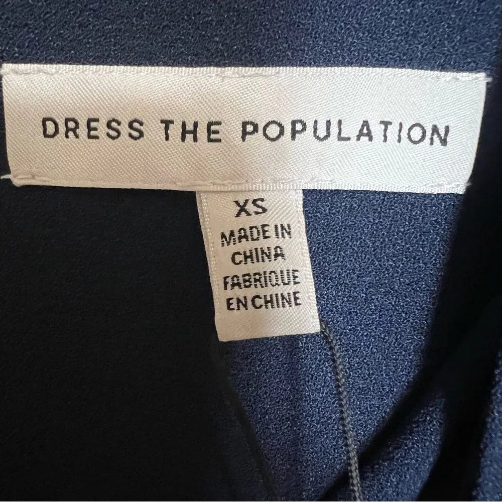 Dress the Population Sandra Gown Navy Blue Trumpet Mermaid Slit Maxi Dress Sz XS - Image 10