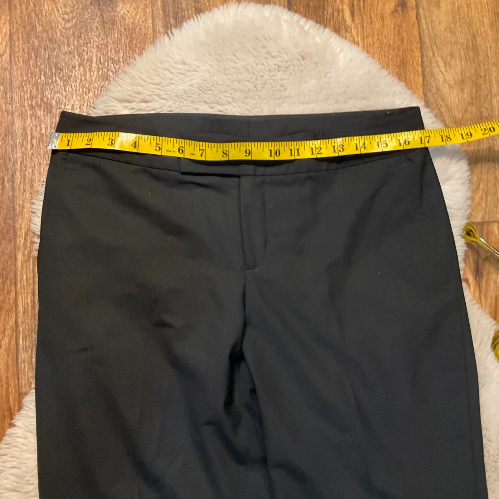 Banana Republic Size 8 Martin Fit Slacks‎ Black Wool Blend Cuff Hem Career Pant - Image 6