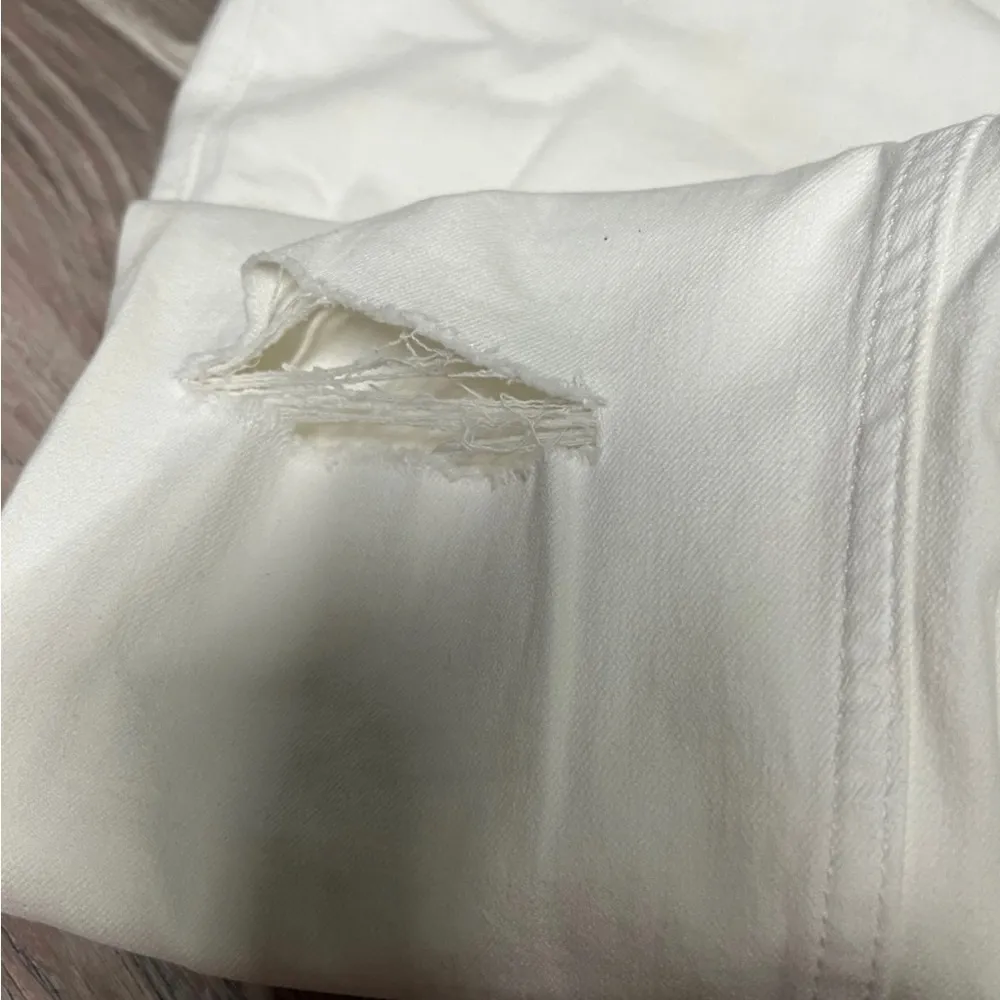 Hollister California High Rise Super Skinny white frayed jeans - Image 6