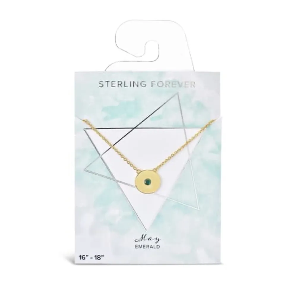NWT Sterling Forever May Birthstone Necklace Gold - Image 3