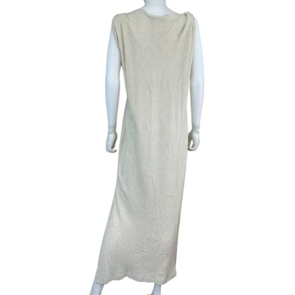 Showpo. NWT Tan Linen Jessenia Maxi Dress Size 12 - Image 3