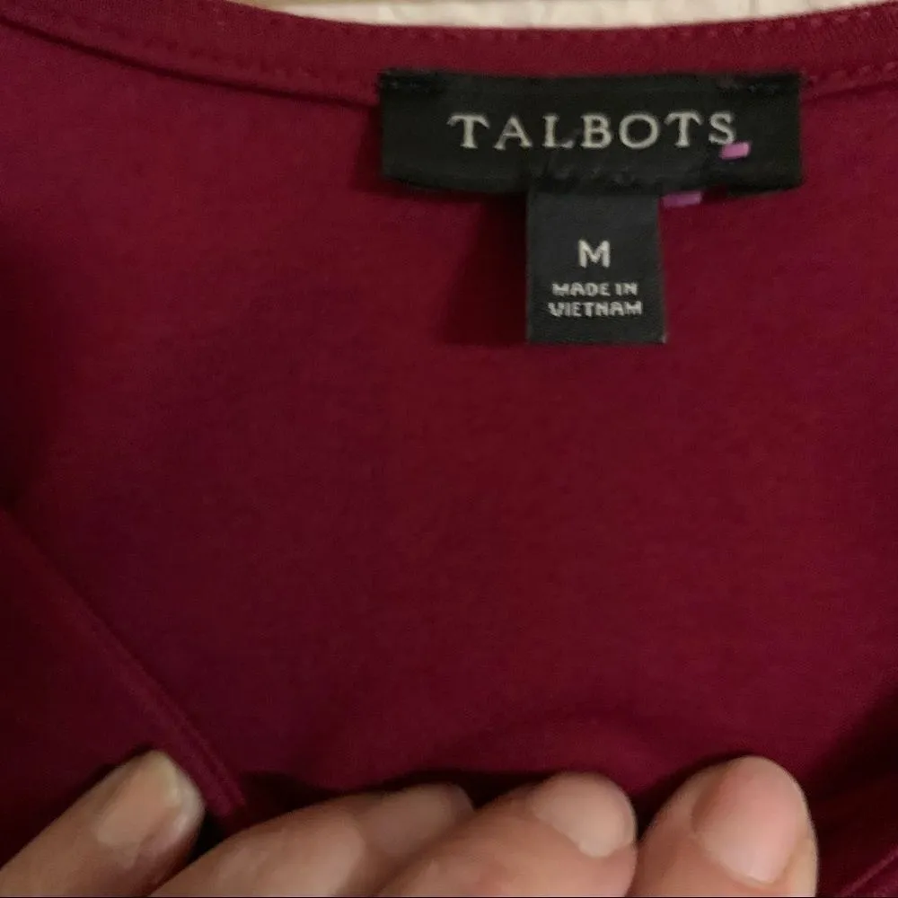 𝅺Talbots Maroon / Burgundy Long‎ Sleeve Tunic - Medium - Image 13