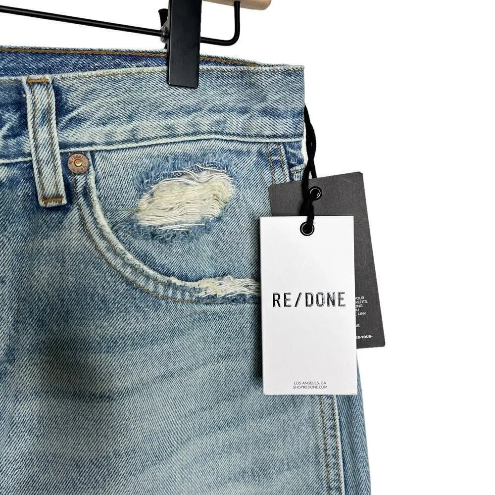 New Women’s RE/DONE Mid Rise Split Skirt Size 26 - Image 3