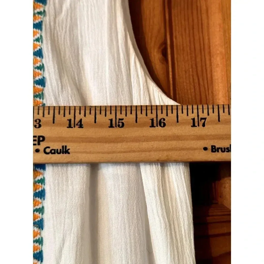 Chico's 100% Cotton 00/S Embroidered Maxi Sundress hi/low resort vacation cruise - Image 8